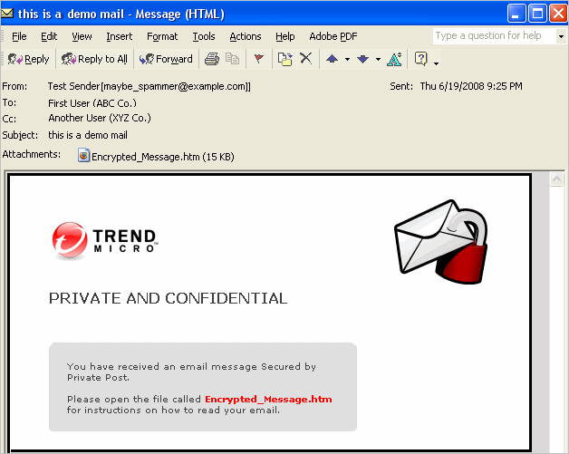 Double Click The Attached Encryptedmessagehtm File Which Opens In 2168