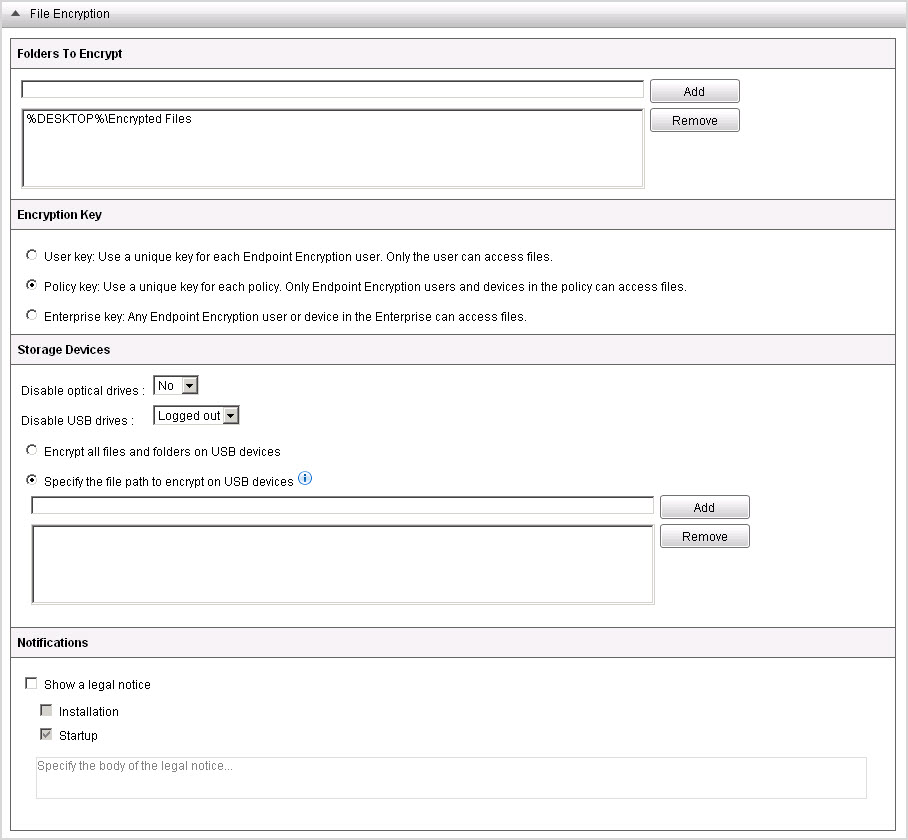 Encryption Policy Template